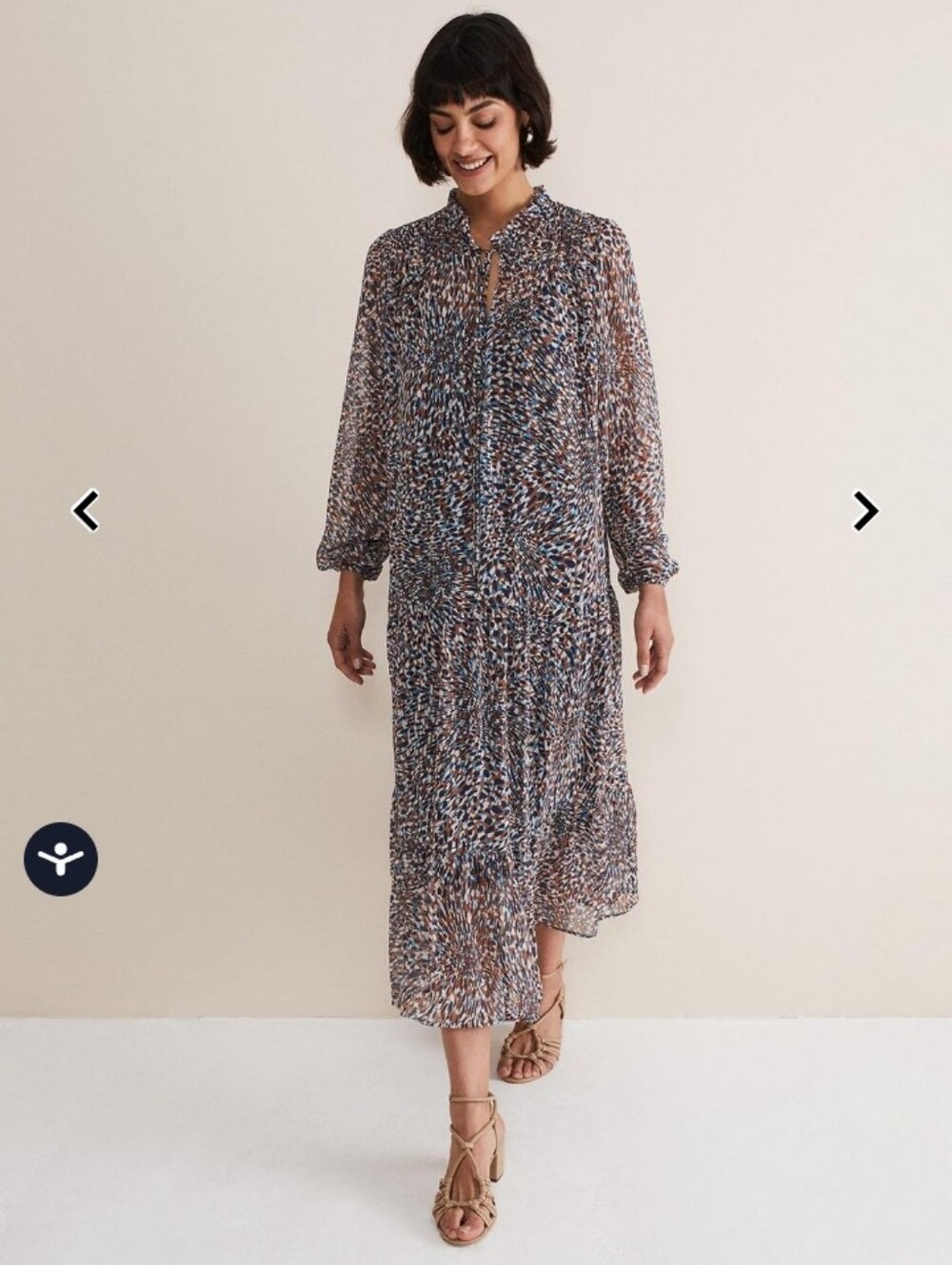 Phase Eight Penele Chiffon Midi Dress Size US 20 / 22